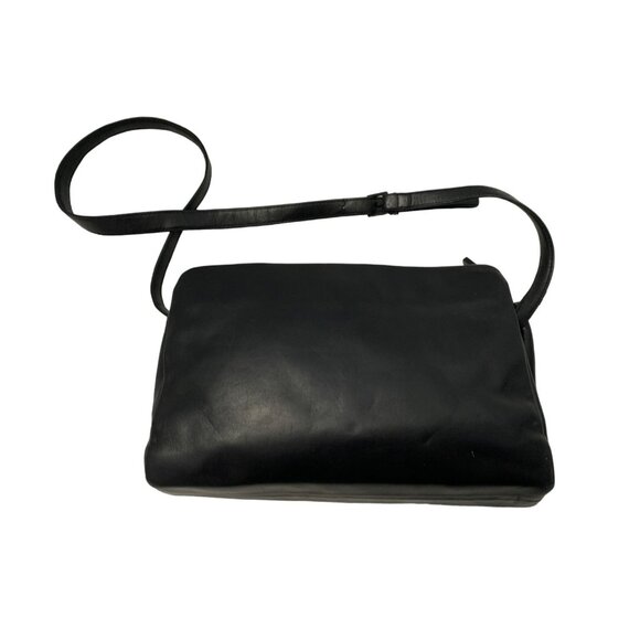 Francesco Biasia Evolution Black Leather Crossbody Bag With Adjustable Strap - Picture 8 of 10